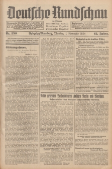 Deutsche Rundschau in Polen : früher Ostdeutsche Rundschau, Bromberger Tageblatt, Pommereller Tageblatt. Jg.62, Nr. 250 (1 November 1938) + dod.