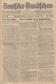 Deutsche Rundschau in Polen : früher Ostdeutsche Rundschau, Bromberger Tageblatt, Pommereller Tageblatt. Jg.62, Nr. 259 (13 November 1938) + dod.