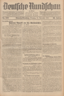 Deutsche Rundschau in Polen : früher Ostdeutsche Rundschau, Bromberger Tageblatt, Pommereller Tageblatt. Jg.62, Nr. 260 (15 November 1938) + dod.