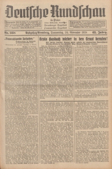 Deutsche Rundschau in Polen : früher Ostdeutsche Rundschau, Bromberger Tageblatt, Pommereller Tageblatt. Jg.62, Nr. 268 (24 November 1938) + dod.