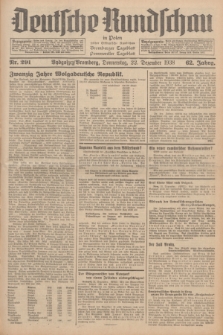 Deutsche Rundschau in Polen : früher Ostdeutsche Rundschau, Bromberger Tageblatt, Pommereller Tageblatt. Jg.62, Nr. 291 (22 Dezember 1938) + dod.