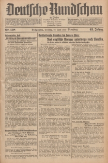 Deutsche Rundschau in Polen = Przegląd Niemiecki w Polsce : früher Ostdeutsche Rundschau, Bromberger Tageblatt, Pommereller Tageblatt. Jg.63, Nr. 138 (20 Juni 1939) + dod.
