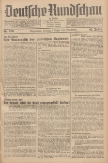 Deutsche Rundschau in Polen = Przegląd Niemiecki w Polsce : früher Ostdeutsche Rundschau, Bromberger Tageblatt, Pommereller Tageblatt. Jg.63, Nr. 179 (8 August 1939) + dod.