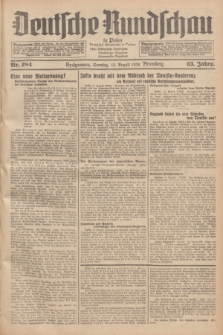 Deutsche Rundschau in Polen = Przegląd Niemiecki w Polsce : früher Ostdeutsche Rundschau, Bromberger Tageblatt, Pommereller Tageblatt. Jg.63, Nr. 184 (13 August 1939) + dod.