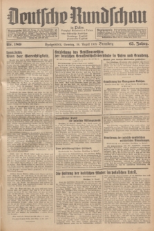 Deutsche Rundschau in Polen = Przegląd Niemiecki w Polsce : früher Ostdeutsche Rundschau, Bromberger Tageblatt, Pommereller Tageblatt. Jg.63, Nr. 189 (20 August 1939) + dod.