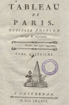 Tableau De Paris. T. 4