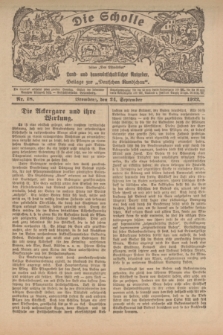 Die Scholle : früher „Der Ostmärker” : land- und hauswirtschaftlicher Ratgeber : Beilage zur „Deutschen Rundschau”. 1922, Nr. 18 (24 September)