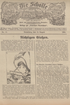 Die Scholle : früher „Der Ostmärker” : land- und hauswirtschaftlicher Ratgeber : Beilage zur „Deutschen Rundschau”. 1934, Nr. 33 (19 August)