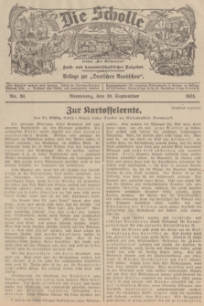 Die Scholle : früher „Der Ostmärker” : land- und hauswirtschaftlicher Ratgeber : Beilage zur „Deutschen Rundschau”. 1934, Nr. 39 (30 September)