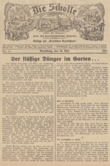 Die Scholle : früher „Der Ostmärker” : land- und hauswirtschaftlicher Ratgeber : Beilage zur „Deutschen Rundschau”. 1935, Nr. 21 (26 Mai)