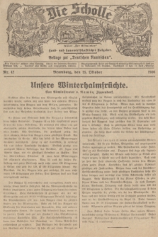 Die Scholle : früher „Der Ostmärker” : land- und hauswirtschaftlicher Ratgeber : Beilage zur „Deutschen Rundschau”. 1936, Nr. 42 (25 Oktober)