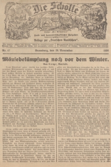 Die Scholle : früher „Der Ostmärker” : land- und hauswirtschaftlicher Ratgeber : Beilage zur „Deutschen Rundschau”. 1936, Nr. 47 (29 November)