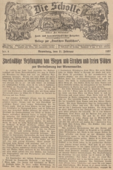 Die Scholle : früher „Der Ostmärker” : land- und hauswirtschaftlicher Ratgeber : Beilage zur „Deutschen Rundschau”. 1937, Nr. 8 (21 Februar)