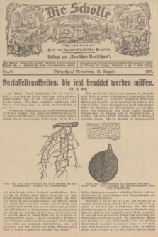 Die Scholle : früher „Der Ostmärker” : land- und hauswirtschaftlicher Ratgeber : Beilage zur „Deutschen Rundschau”. 1937, Nr. 33 (15 August)
