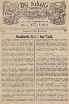 Die Scholle : früher „Der Ostmärker” : land- und hauswirtschaftlicher Ratgeber : Beilage zur „Deutschen Rundschau”. 1939, Nr. 27 (2 Juli)