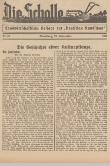 Die Scholle : Landwirtschaftliche Beilage zur „Deutschen Rundschau”. 1939, Nr. 37 (23 September)