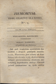 Ziemomysł : pismo czasowe dla dzieci. T.1, Nro 4 (28 lutego 1830)
