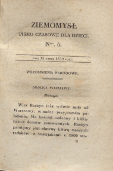 Ziemomysł : pismo czasowe dla dzieci. T.1, Nro 5 (15 marca 1830)