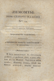 Ziemomysł : pismo czasowe dla dzieci. T.2, Nro 12 (30 czerwca 1830)