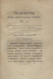Ziemomysł : pismo czasowe dla dzieci. T.4, Nro 21 (15 listopada 1830)