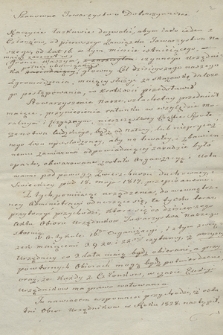 Brulion przemówienia Józefa Nikorowicza, wiceprezesa Towarzystwa Dobroczynności w Krakowie, na zebraniu wyborczym w dniu 30 VI 1832 r.