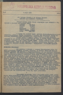 Małopolska Agencja Prasowa. R.1, nr 7 (8 maja 1943)