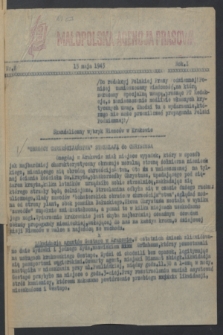 Małopolska Agencja Prasowa. R.1, nr 8 (15 maja 1943)
