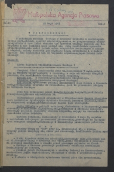 Małopolska Agencja Prasowa. R.1, nr 10 (22 maja 1943)