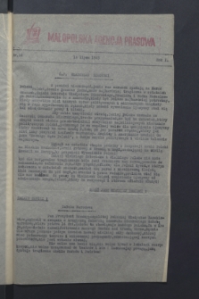 Małopolska Agencja Prasowa. R.1, nr 18 (10 lipca 1943)