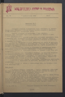 Małopolska Agencja Prasowa. R.1, nr 30 (7 października 1943)