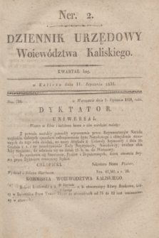 Dziennik Urzędowy Woiewództwa Kaliskiego. 1831, nr 2 (11 stycznia) + dod.