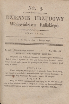 Dziennik Urzędowy Woiewództwa Kaliskiego. 1831, nr 5 (1 lutego) + dod.