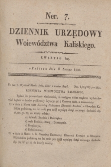 Dziennik Urzędowy Woiewództwa Kaliskiego. 1831, nr 7 (15 lutego) + dod.