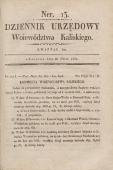Dziennik Urzędowy Woiewództwa Kaliskiego. 1831, nr 13 (29 marca) + dod.