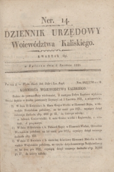 Dziennik Urzędowy Woiewództwa Kaliskiego. 1831, nr 14 (5 kwietnia) + dod.