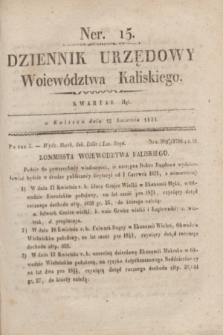Dziennik Urzędowy Woiewództwa Kaliskiego. 1831, nr 15 (12 kwietnia) + dod.