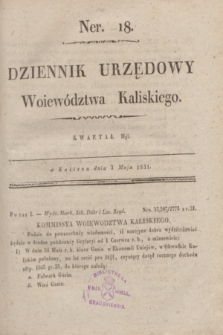 Dziennik Urzędowy Woiewództwa Kaliskiego. 1831, nr 18 (3 maja) + dod.