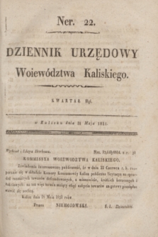 Dziennik Urzędowy Woiewództwa Kaliskiego. 1831, nr 22 (31 maja) + dod.