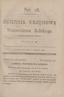 Dziennik Urzędowy Woiewództwa Kaliskiego. 1831, nr 23 (7 czerwca) + dod.