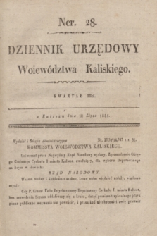 Dziennik Urzędowy Woiewództwa Kaliskiego. 1831, nr 28 (12 lipca) + dod.