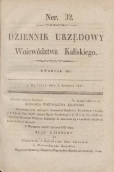Dziennik Urzędowy Woiewództwa Kaliskiego. 1831, nr 32 (9 sierpnia)