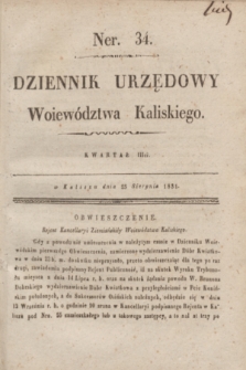 Dziennik Urzędowy Woiewództwa Kaliskiego. 1831, nr 34 (23 sierpnia)