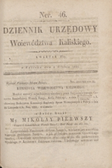 Dziennik Urzędowy Woiewództwa Kaliskiego. 1831, nr 46 (6 grudnia) + dod.