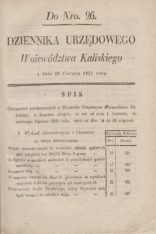 Dodatek do nr 26 Dziennika Urzędowego Woiewództwa Kaliskiego. 1831 (28 czerwca)