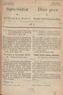 Bundes-Gesetzblatt des Norddeutschen Bundes. 1868, № 1 ( 5 lutego)