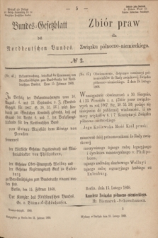 Bundes-Gesetzblatt des Norddeutschen Bundes. 1868, № 2 (21 lutego)