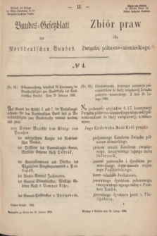 Bundes-Gesetzblatt des Norddeutschen Bundes. 1868, № 4 (29 lutego)