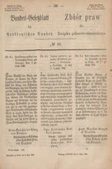 Bundes-Gesetzblatt des Norddeutschen Bundes. 1868, № 10 (8 maja)
