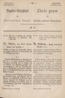 Bundes-Gesetzblatt des Norddeutschen Bundes. 1868, № 11 (12 maja)