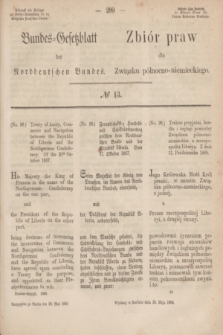 Bundes-Gesetzblatt des Norddeutschen Bundes. 1868, № 13 (18 maja)